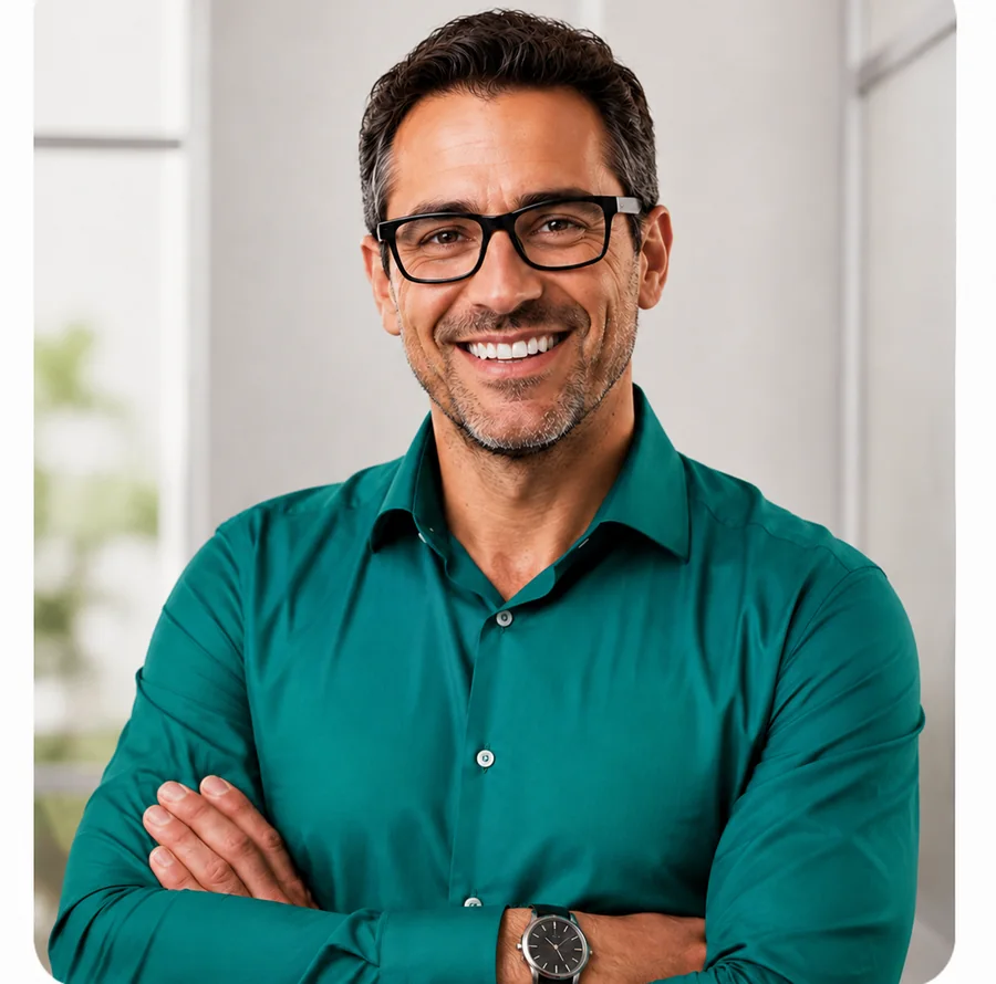 Empresário brasileiro usando a tecnologia financeira da Skill Pay