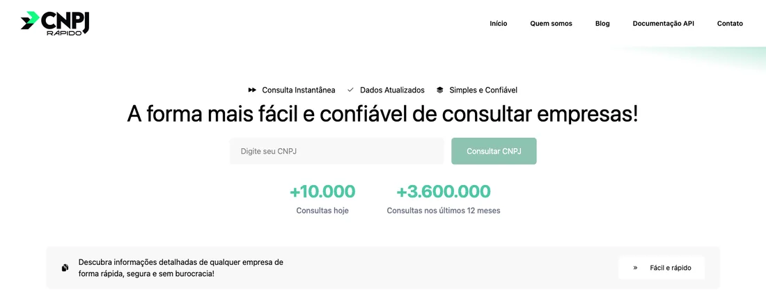Print real: CNPJ Rápido